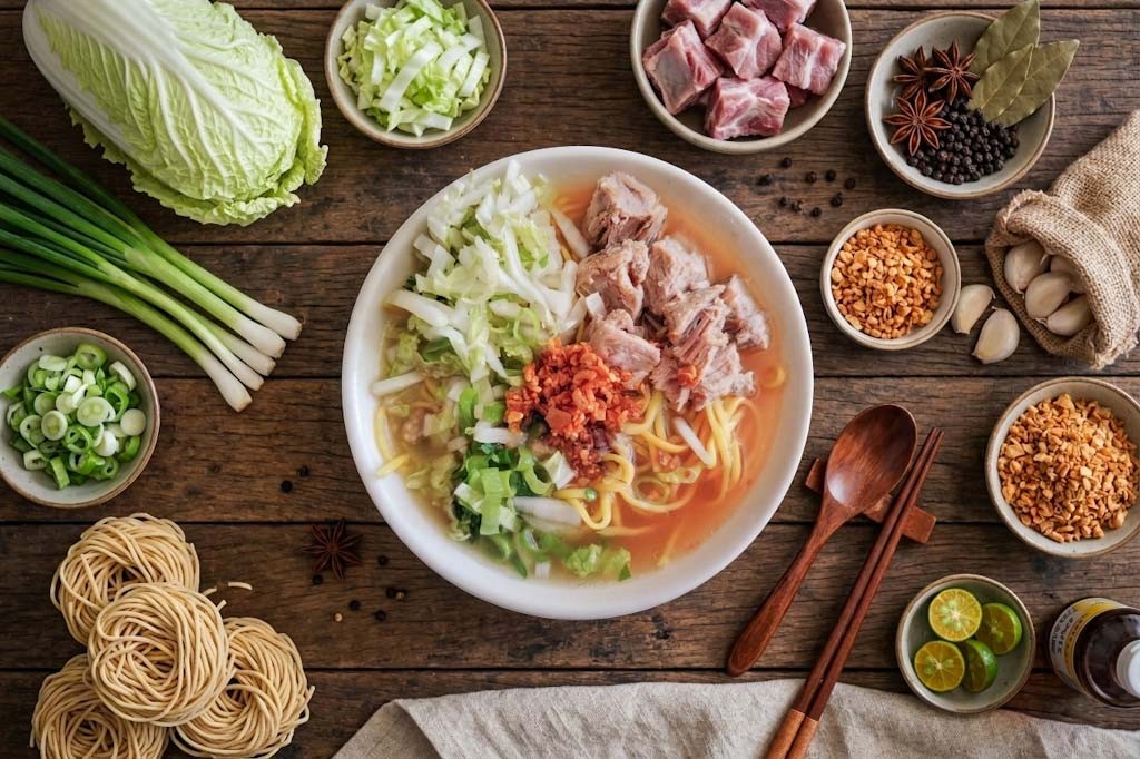 Pork Pares Mami with special pares sauce